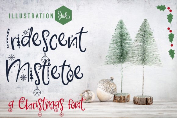 Iridescent Mistletoe Font: A Festive Typeface for Editorial Design